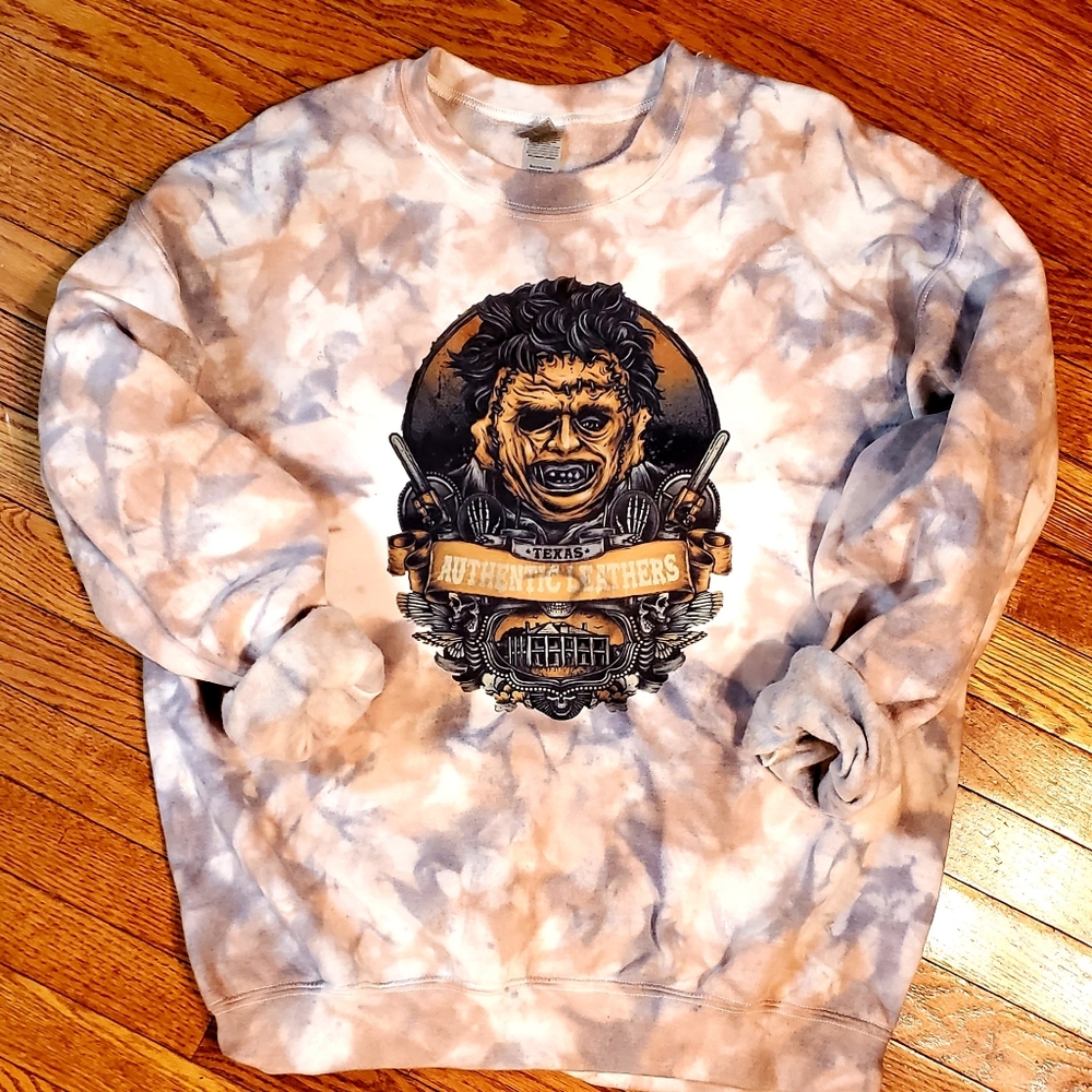 Leather face Tiedye Unisex Sweatshirt
